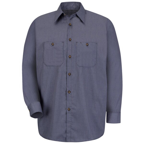 Mns Ls Bl/Ch Microcheck Workshirt, M