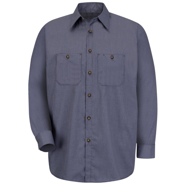 Mns Ls Bl/Ch Microcheck Workshirt, XXL