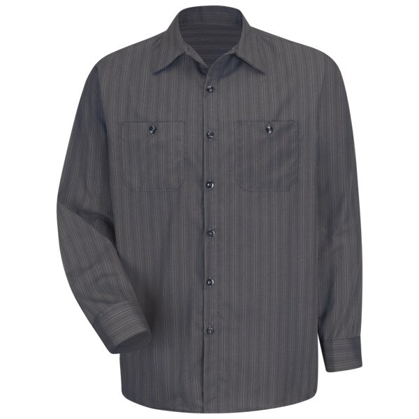Mns L/S Ch. Gray W/Bl/Wh/Stripe Wo, XL