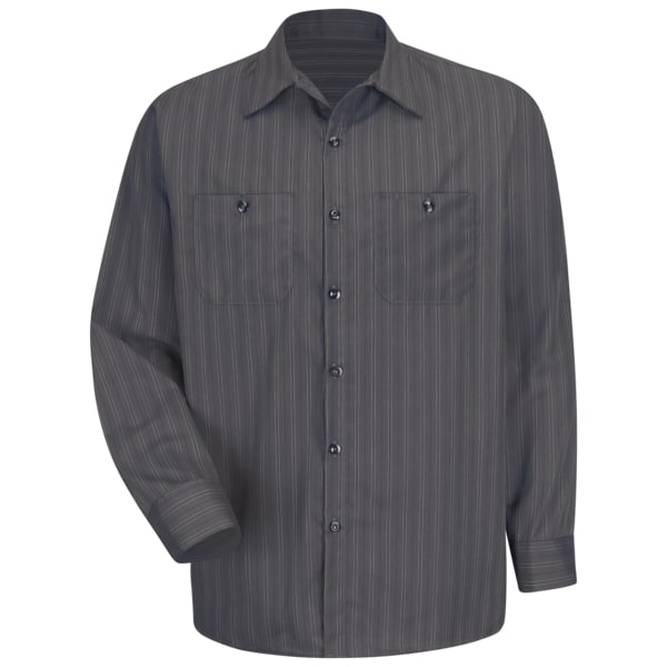 Mns L/S Ch. Gray W/Bl/Wh/Stripe Wo, M