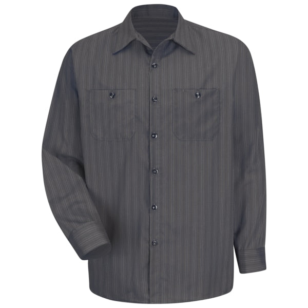 Mns L/S Ch. Gray W/Bl/Wh/Stripe Wo, M