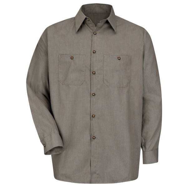 Mns Khaki/Bk Chk Banded Work Shirt, 3XL