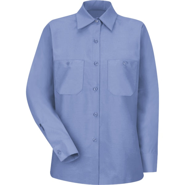Female L/S Lt Blue Workshirt 65/35, 3XL
