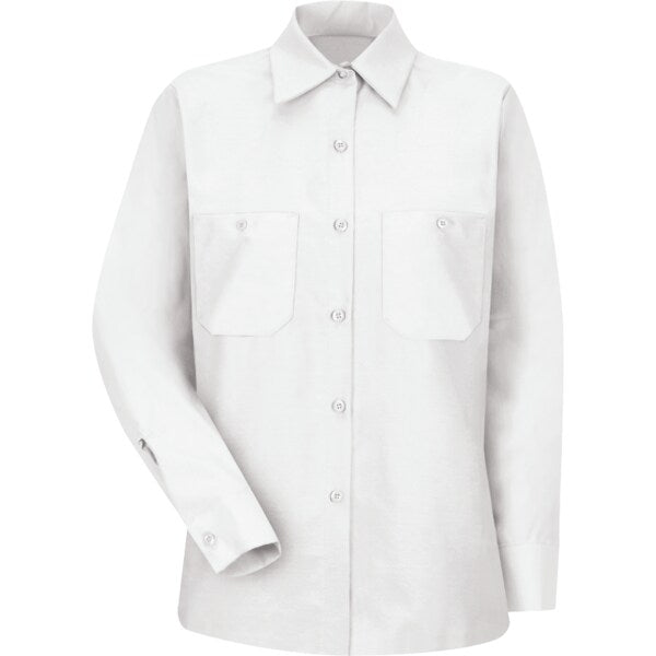 Female L/S White Workshirt 65/35, XL