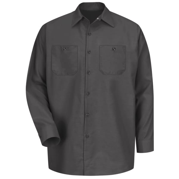 Mens Ls Charcoal Poplin Work Shirt, 4XL