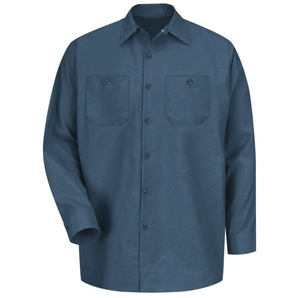 Mens Ls Dark Blue Workshirt, L