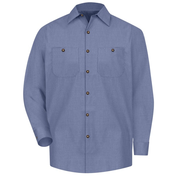 Mns Ls Blue/Lt Blue Workshirt, XL