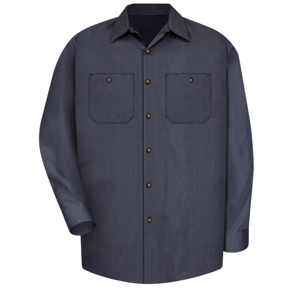 Mns Ls Gray/Blue Workshirt, S