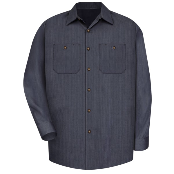 Mns Ls Gray/Blue Workshirt, 3XL