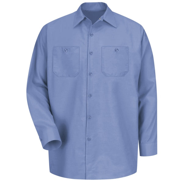 Mens Ls Lt Blue Poplin Work Shirt, 3XL
