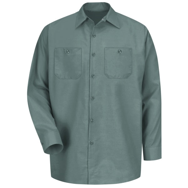 Mens Ls Lt Green Poplin Work Shirt, 4XL