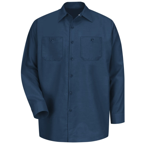 Mens Ls Navy Poplin Work Shirt, 4XL