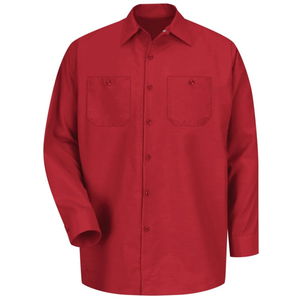 Mens Ls Red Poplin Work Shirt, 3XL