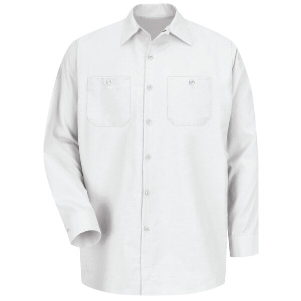 Mens Ls White Poplin Work Shirt, 4XL