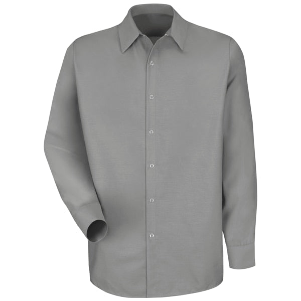 Mens Ls Lt Gray Pop Wk Shrt-No Pkts, S