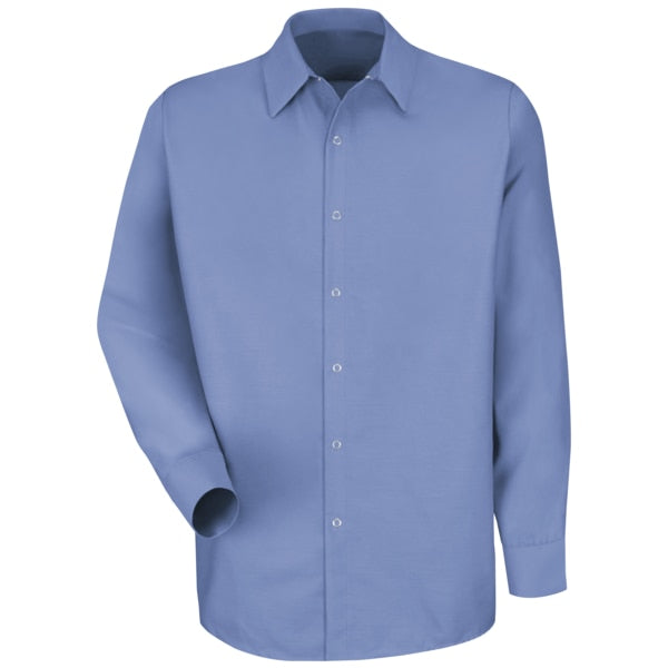 Mens Ls Lt Blue Pop Wk Shrt-No Pkts, S