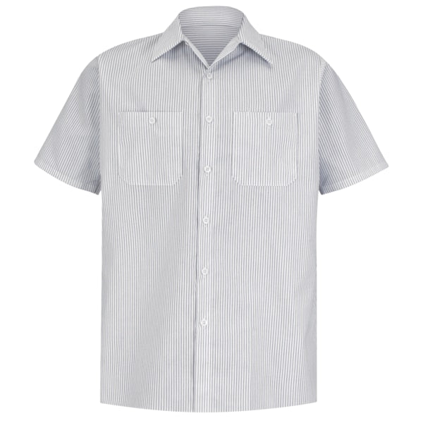 Mns Ss Ch/Wh Stripe Workshirt, 5XL