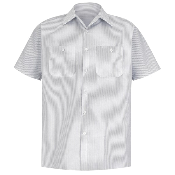 Mns Ss Ch/Wh Stripe Workshirt, L
