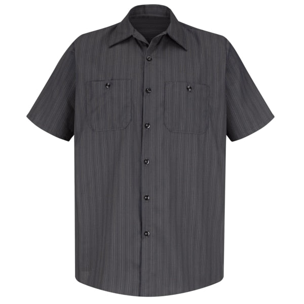 Mns Ss Ch. Gray W/Bl/Wh/Strip Work, XXL