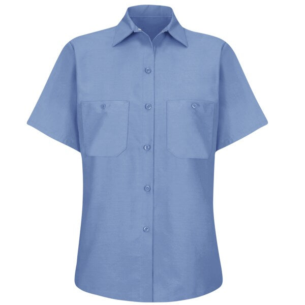 Female S/S Lt Blue Workshirt 65/35, 4XL