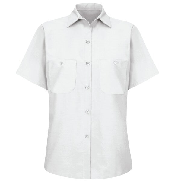 Female S/S White Workshirt 65/35, S
