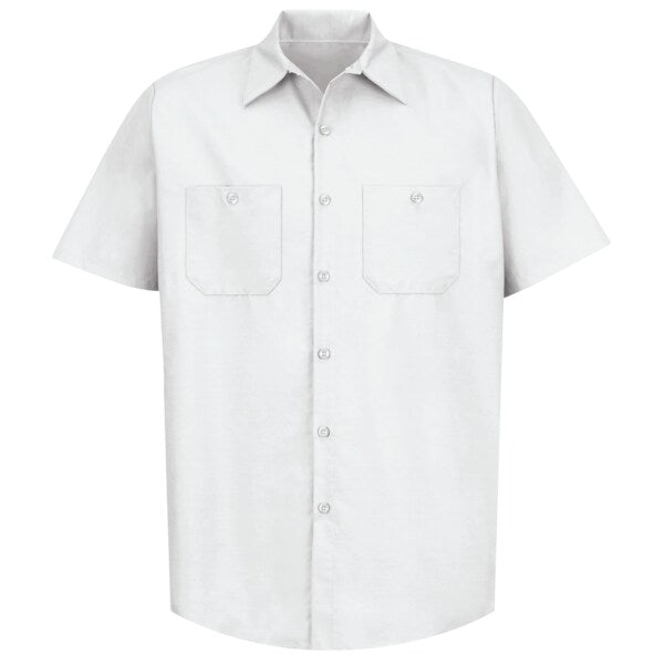 Mens Ss White Poplin Work Shirt, 3XL