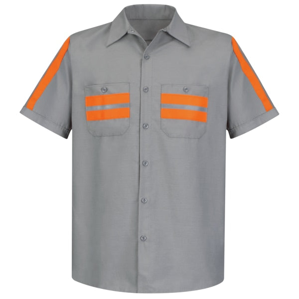 Mens Ss Lt Gray Workshirt W/Evt, XXL