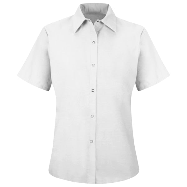 Wmns White Shirt 65/35 Poplin S/Slv, L