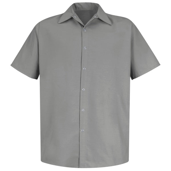 Mens Ss Lt Gray Work Shirt No Pkts, L