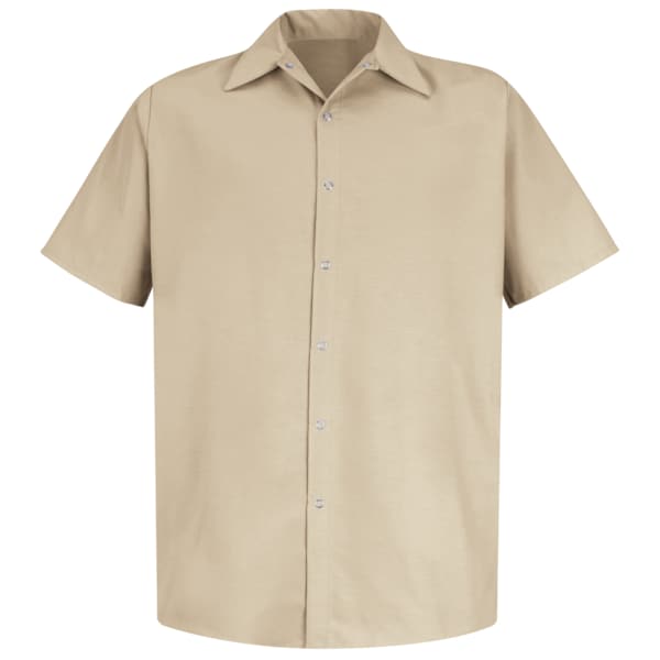 Mens Ss Lt Tan Work Shirt No Pkts, S