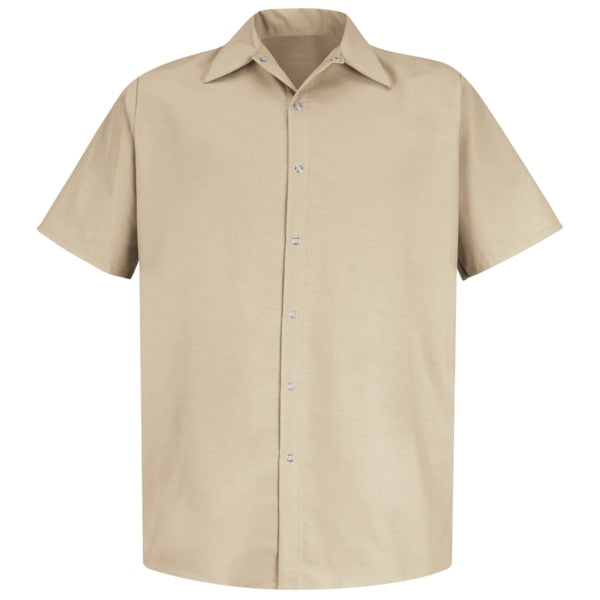 Mens Ss Lt Tan Work Shirt No Pkts, L