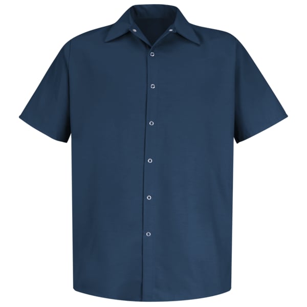Mens Ss Navy Work Shirt No Pkts, XL