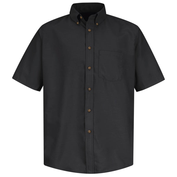Mns Ss Button Down Poplin Shirt, Bk, XXL