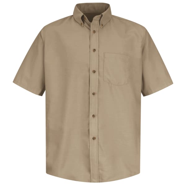 Mns Ss Button Down Poplin Shirt, Kh, XL