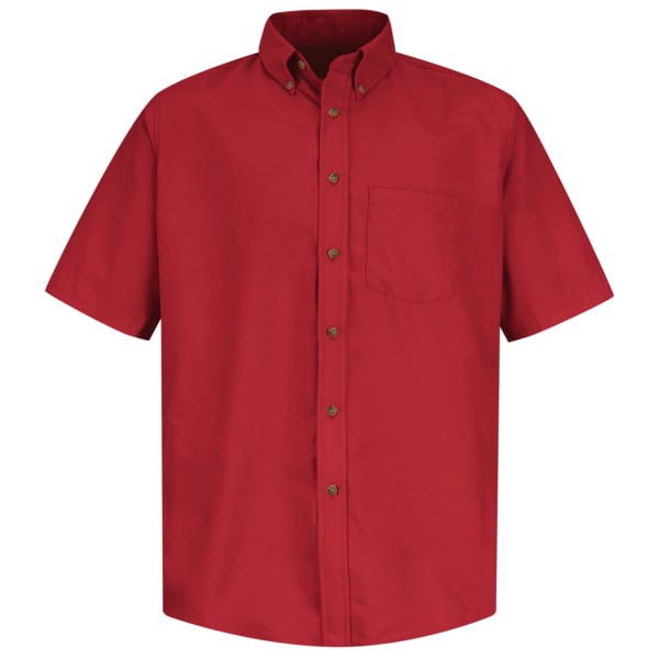 Mns Ss Button Down Poplin Shirt-Rd, L