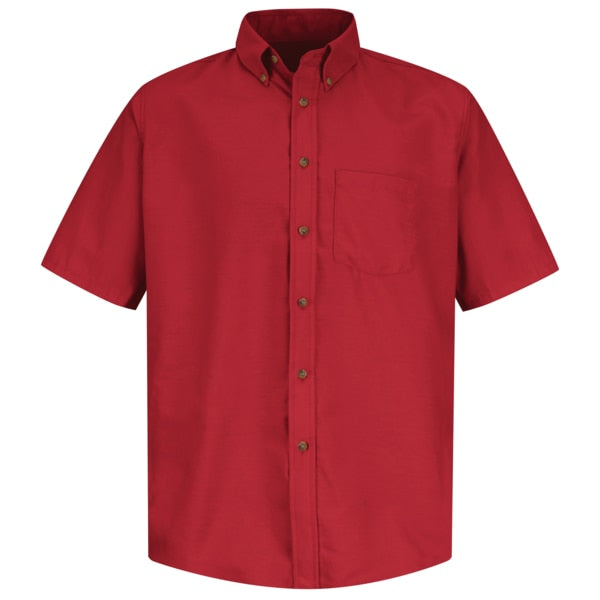 Mns Ss Button Down Poplin Shirt-Rd, 3XL
