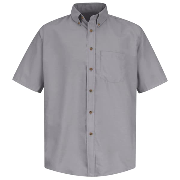 Mns Ss Button Down Poplin Shirt, Sv, XL