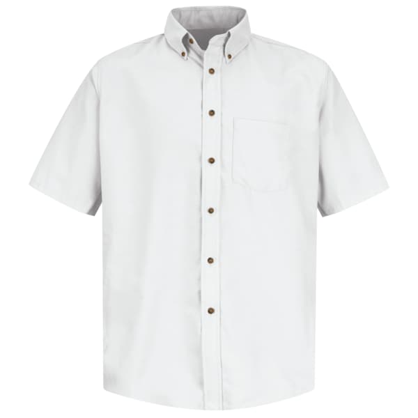Mns Ss Button Down Poplin Shirt, Wh, L