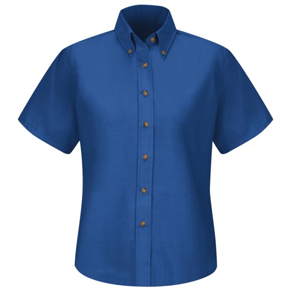 Wms Ss Button Down Poplin Shirt-Rb