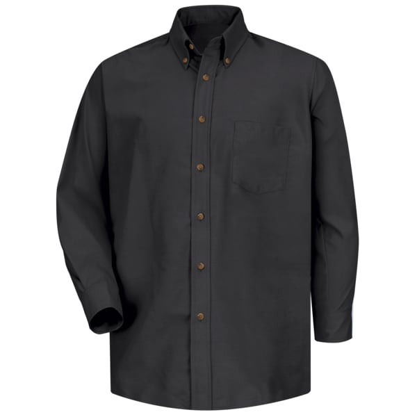 Mns Ls Button Down Poplin Shirt-Bk, 5XL