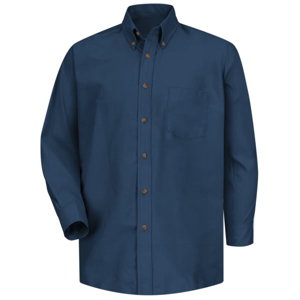 Mns Ls Button Down Poplin Shirt-Nv, 3XL