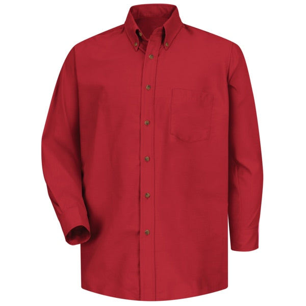Mns Ls Button Down Poplin Shirt-Rd, S
