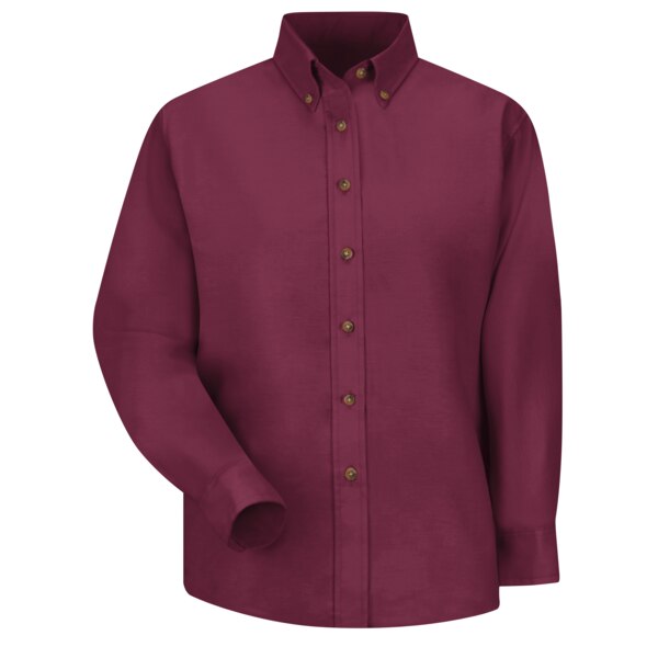 Wms Ls Button Down Poplin Shirt-By