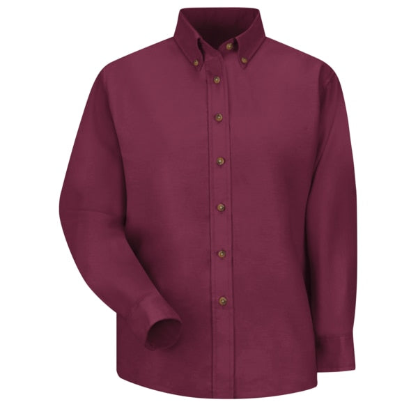 Wms Ls Button Down Poplin Shirt-By