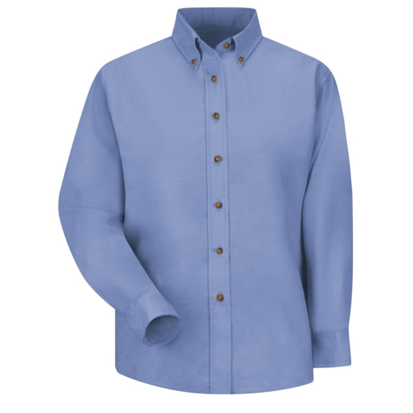 Wms Ls Button Down Poplin Shirt-Lb