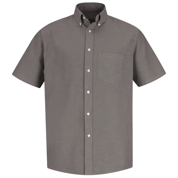 Mens Grey Ss Dress Shirt 60/40