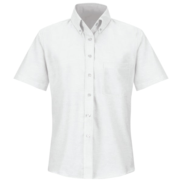 Wmns White Drs Shirt 60/40 Oxf S/S