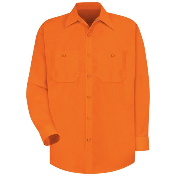 Ls Hi-Vis Orange Workshirt, XXL