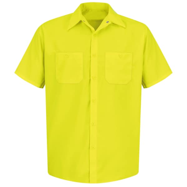 Ss Hi-Vis Yellow Workshirt, XXL