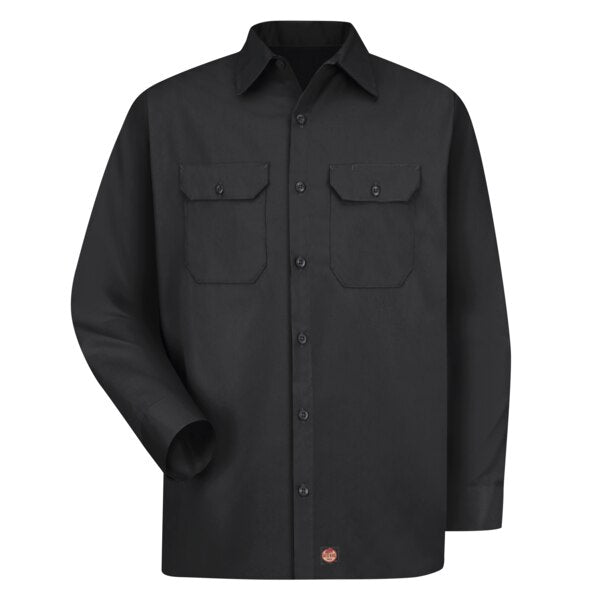 Mens Ls Twill 65/35 Work Shirt-Bk, XL